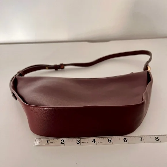 Mango Burgundy Shoulder Bag with Gold Accents - Picture 3 of 8